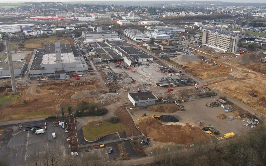 Luftaufnahme des Quartiers Heiligkreuz-Viertel